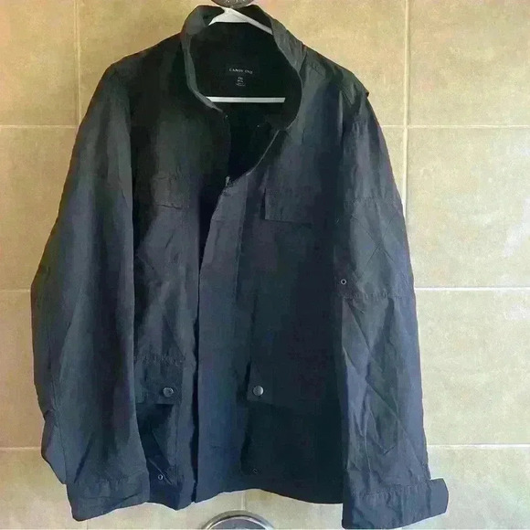 Lands End Mens Jacket Windbreaker XXL 50-52 Black - Picture 2 of 11